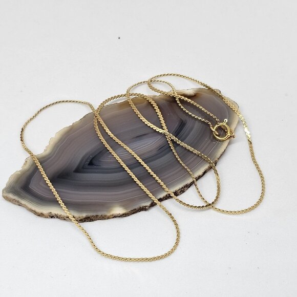 Shiny 14K Yellow Gold Flat Chain 20" 2.9 Grams - Picture 6 of 12